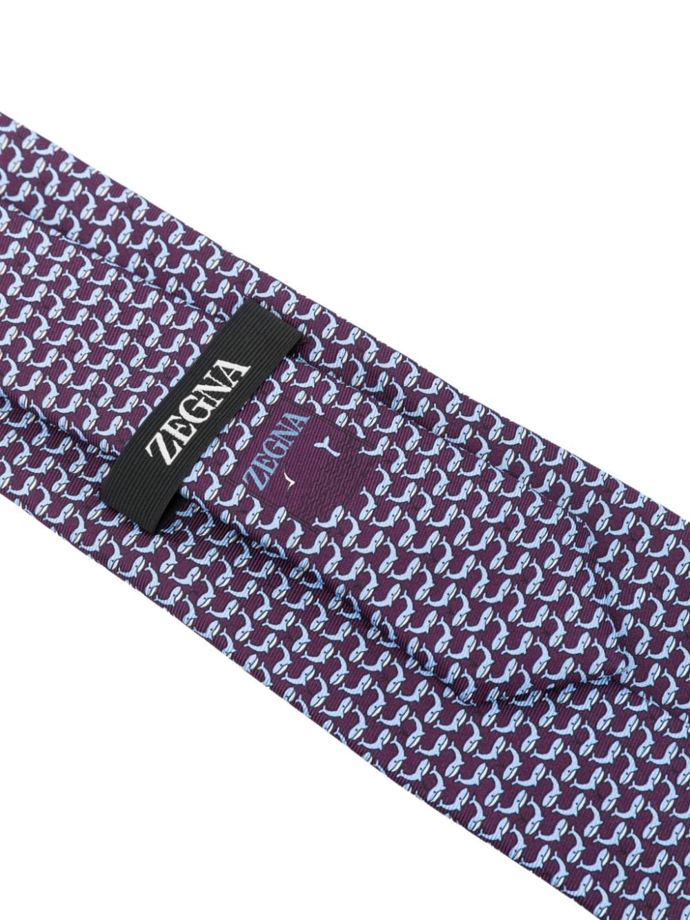 Zegna Zijden stropdas met print Blauw