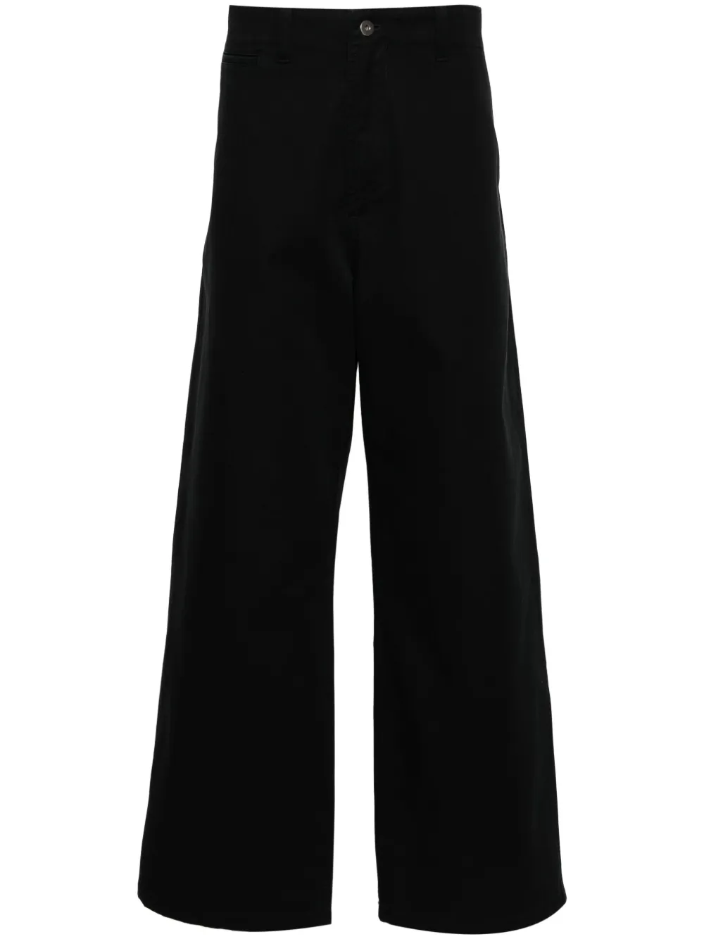 Burberry Mid-rise Wide-leg Trousers In Black