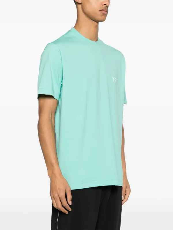 Y-3 logo-print Cotton T-shirt | Green | FARFETCH IN
