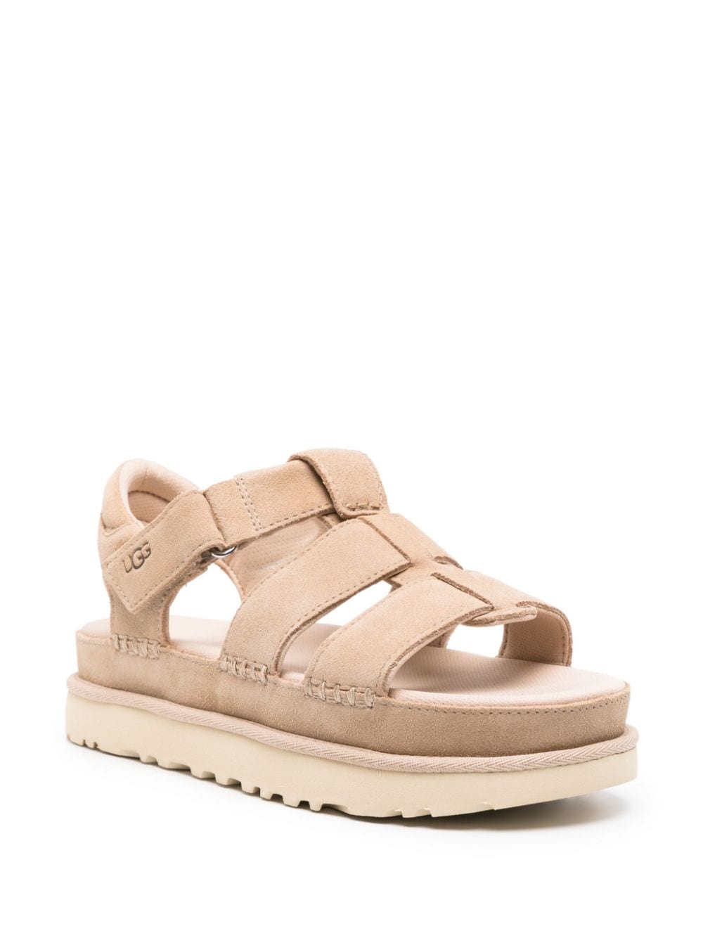 Shop Ugg Goldenstar Suede Sandals In Neutrals