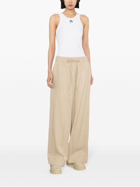 drawstring-waist wide-leg trousers