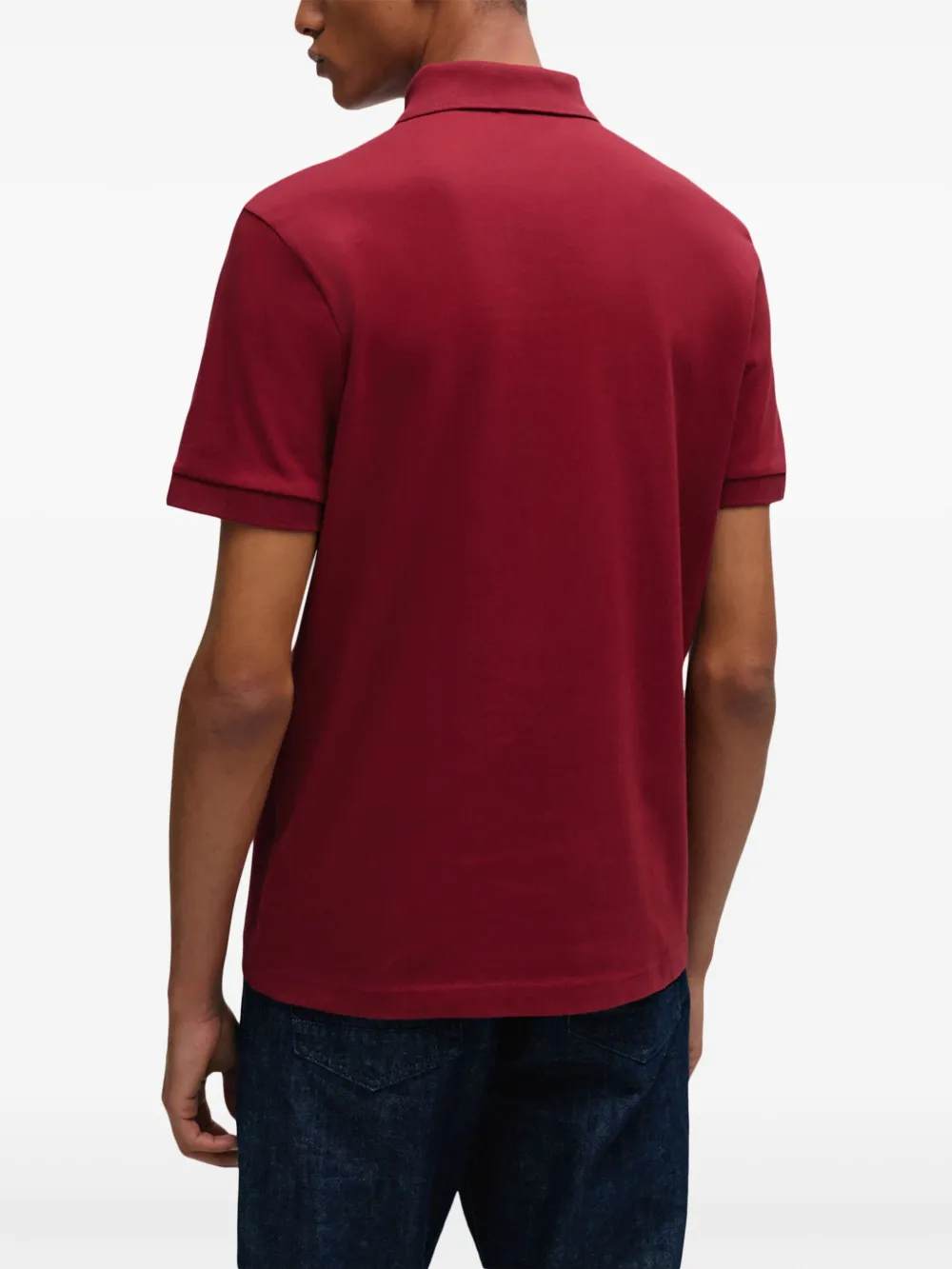BOSS T-shirt met logopatch Rood