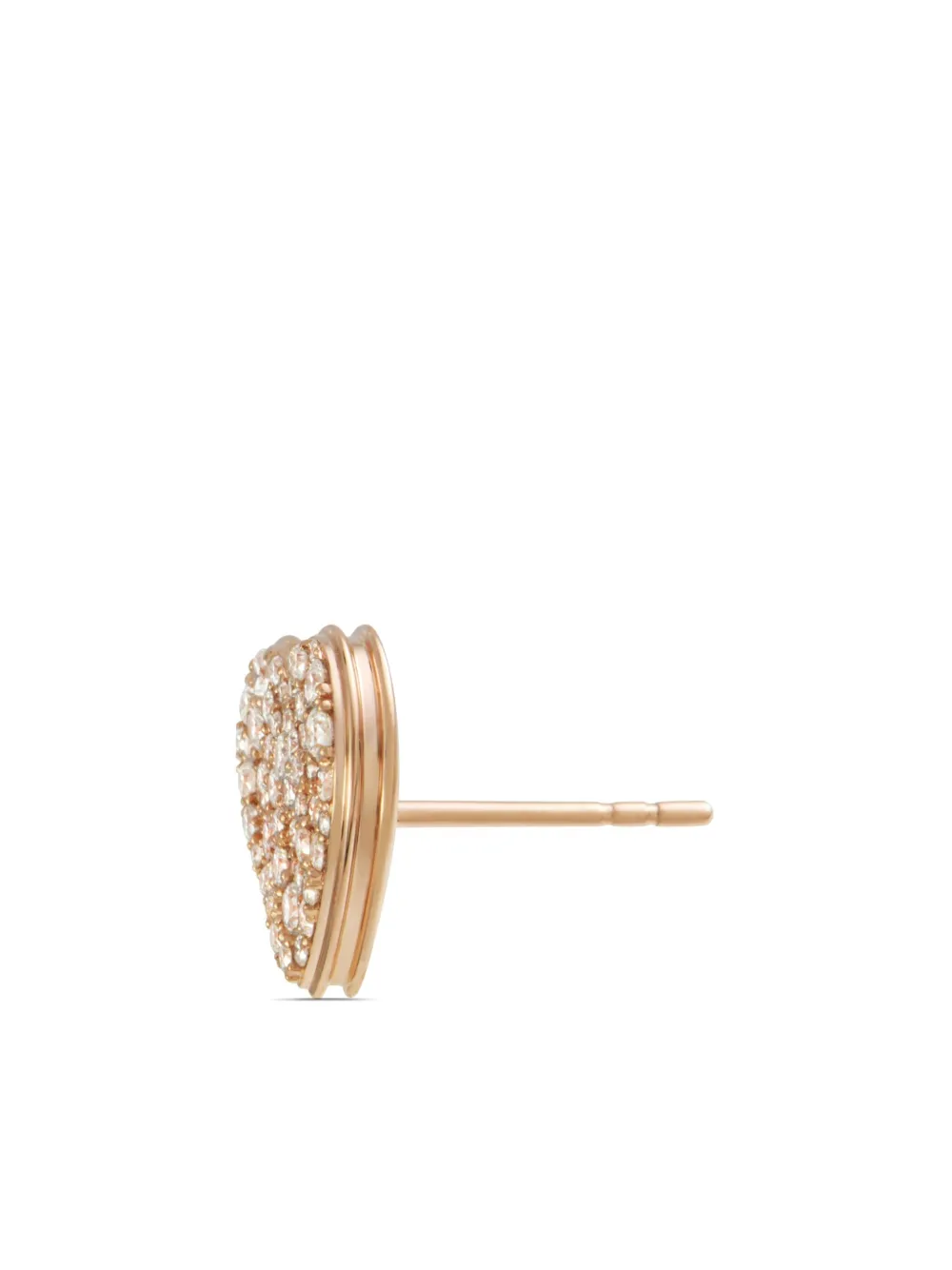 Alinka 18kt Rose Gold Caviar Heart Diamond Earrings In Gold