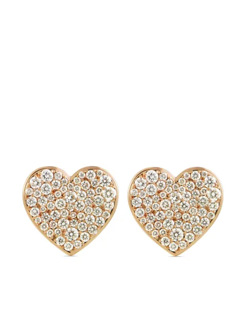 ALINKA 18kt rose gold Caviar Heart Grande diamond stud earrings