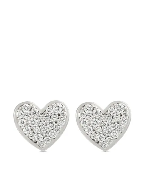 ALINKA 18kt white gold Caviar Heart diamond stud earrings
