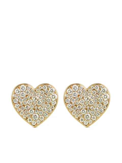 ALINKA 18kt yellow gold Caviar Heart Grande diamond stud earrings