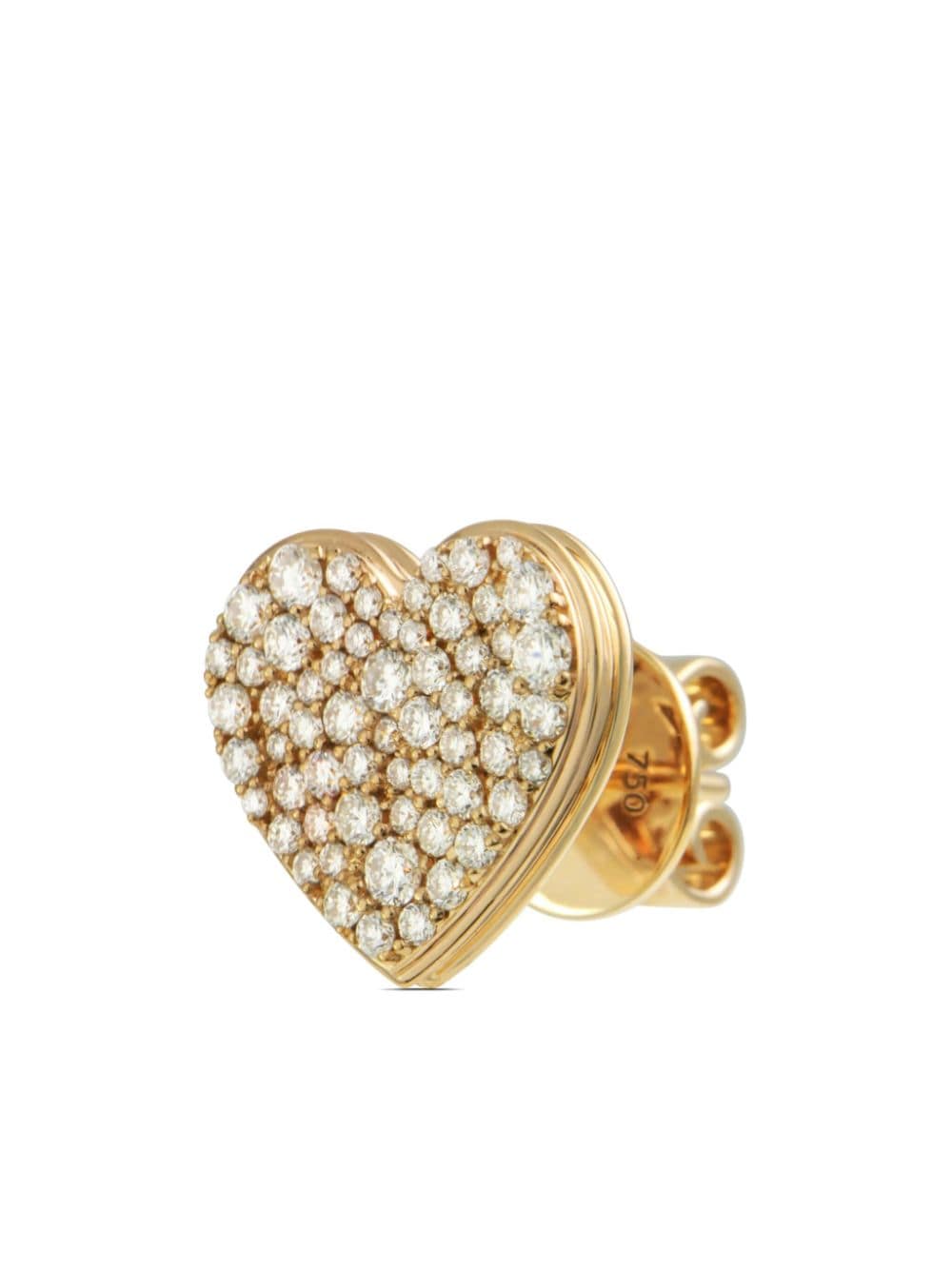Shop Alinka 18kt Yellow Gold Caviar Heart Grande Diamond Stud Earrings