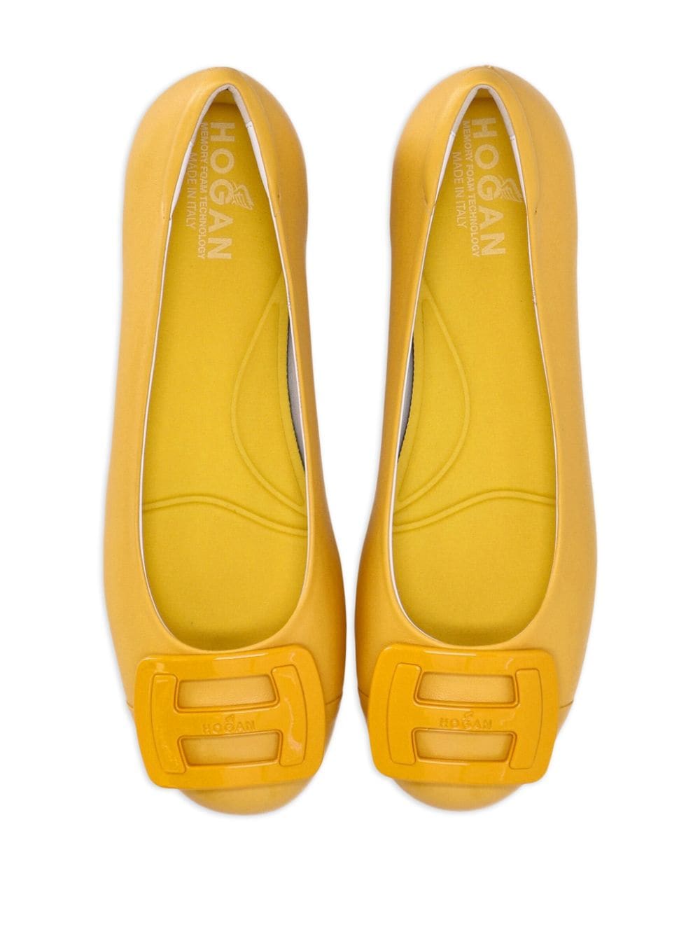 Hogan H661 patent-leather ballerina shoes Yellow