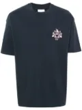 Drôle De Monsieur Blason-print cotton T-shirt - Blue