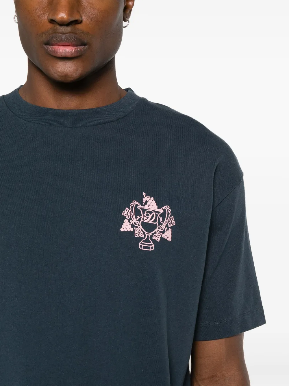 Shop Drôle De Monsieur Blason-print Cotton T-shirt In Blue