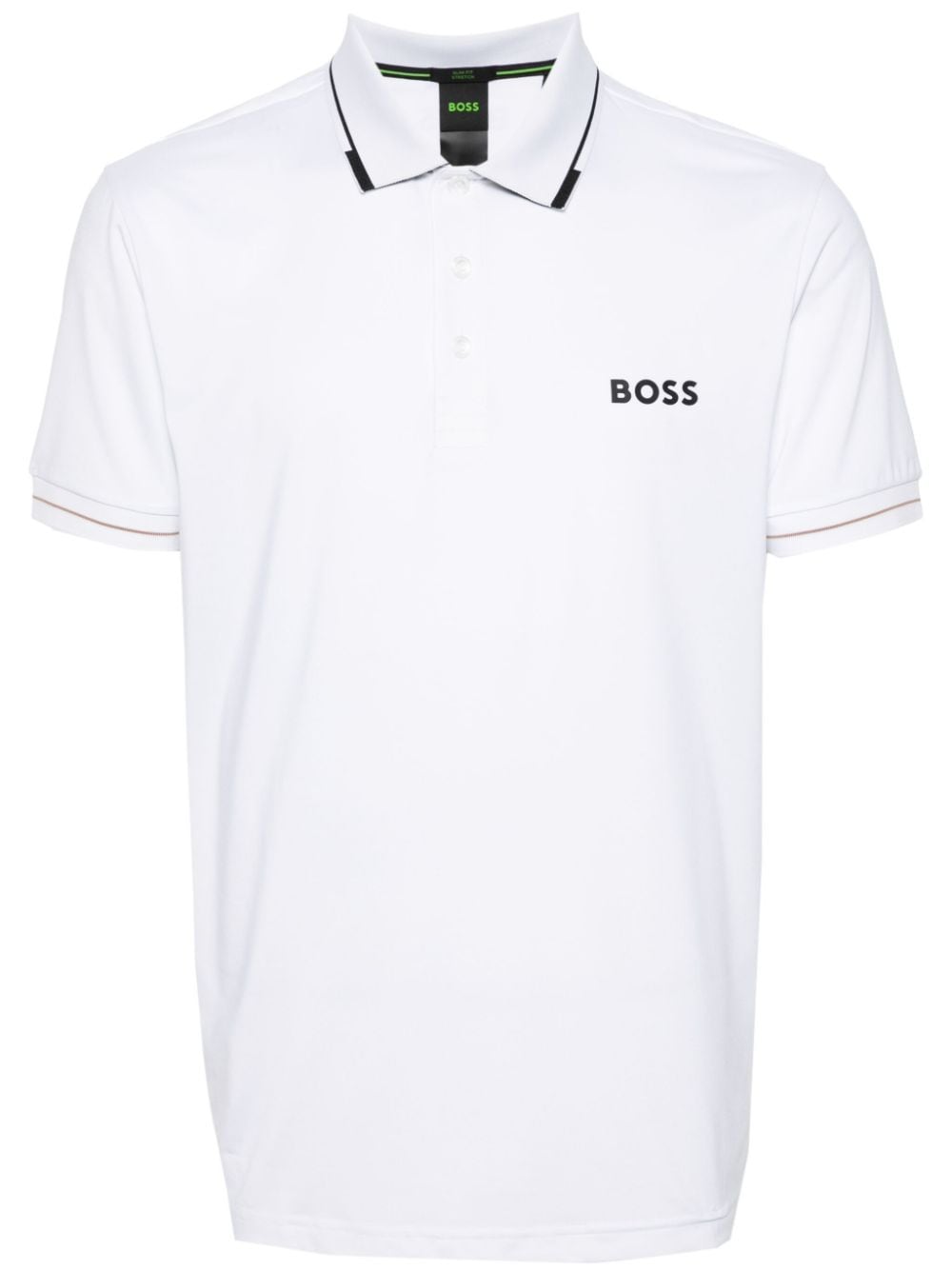 Hugo Boss Logo-print Polo Shirt In White
