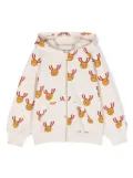 Mini Rodini medals-print zip-up hoodie - Neutrals