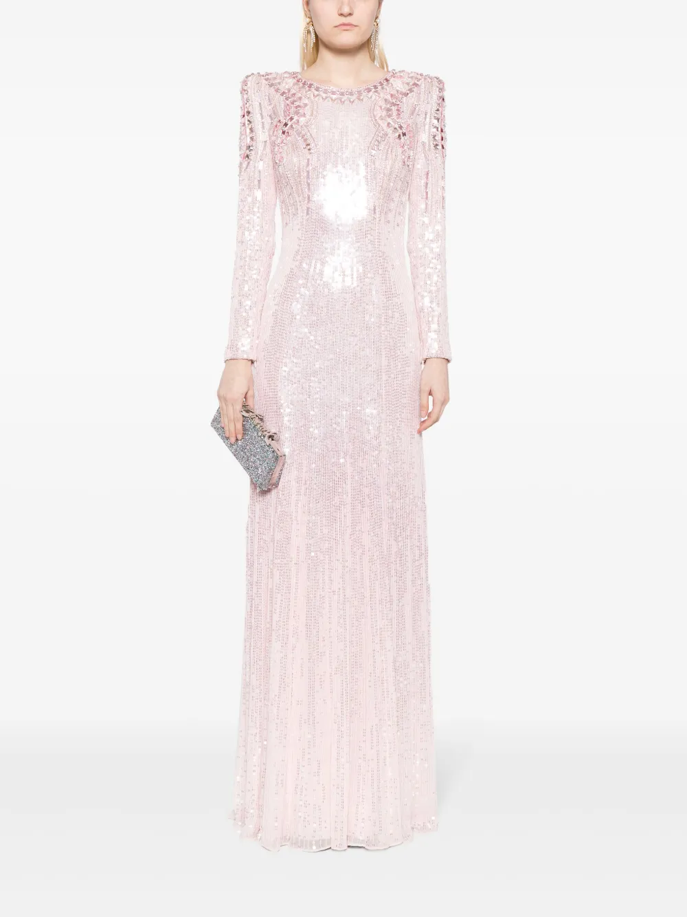 Jenny Packham Paloma avondjurk verfraaid met pailletten - Roze