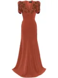 Jenny Packham Serenade crepe gown - Brown