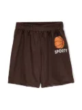 Mini Rodini logo-print mesh track shorts - Brown