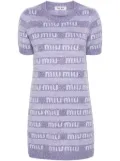 Miu Miu logo-intarsia mini dress - Purple