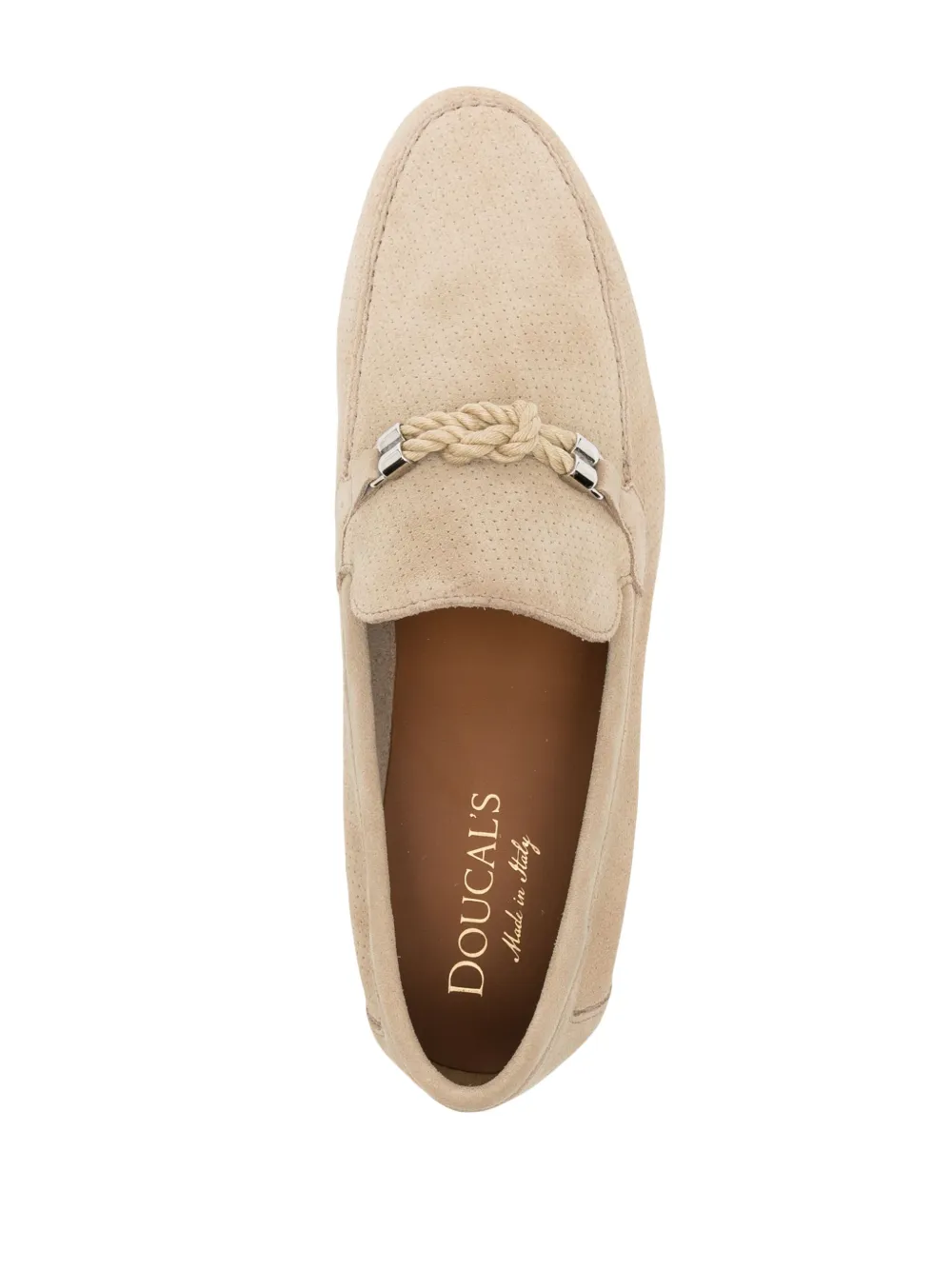 Doucal's Knot-detail Mesh Loafers In Neutrals