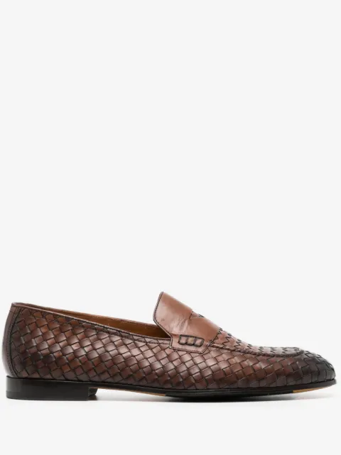 Doucal's woven leather penny loafers