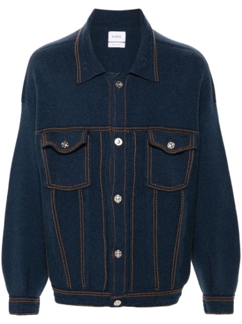 Barrie contrast-stitching knitted shirt jacket