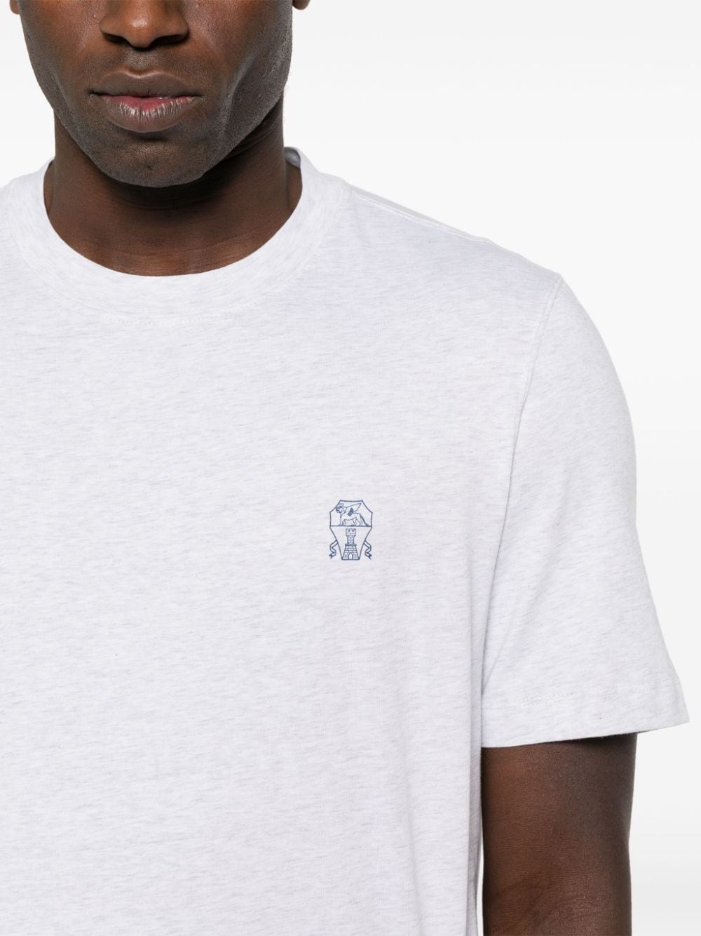 Brunello Cucinelli T-shirt met logoprint Grijs