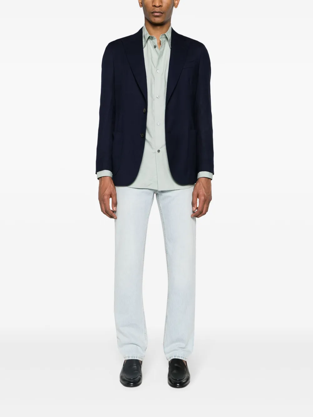 Bagnoli Sartoria Napoli Blazer met enkele rij knopen - Blauw