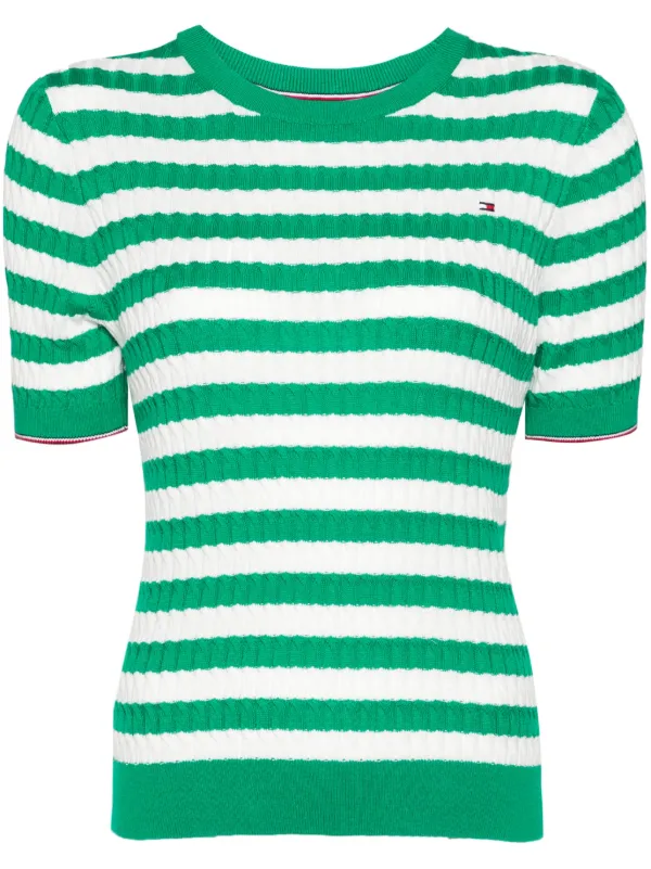 Tommy Hilfiger Jersey Knit Tops Tommy Hilfiger Striped Cable-knit