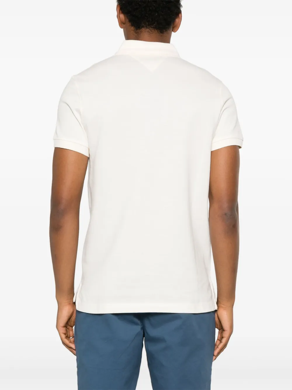 Tommy Hilfiger Poloshirt met gestreepte kraag Beige