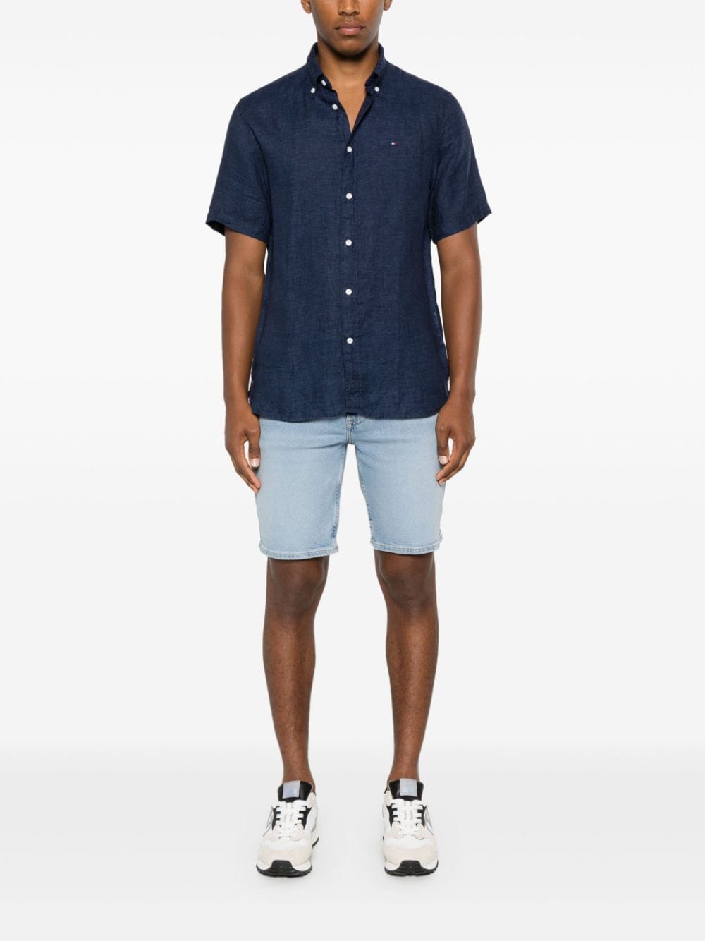 TOMMY HILFIGER LINEN SHORT-SLEEVE SHIRT 