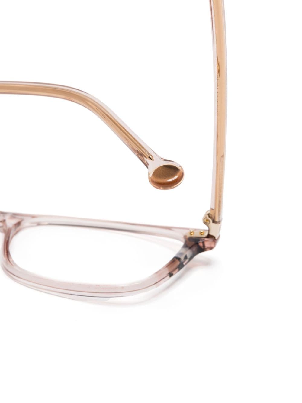 Shop Carolina Herrera Logo-engraved Rectangle-frame Glasses In Pink