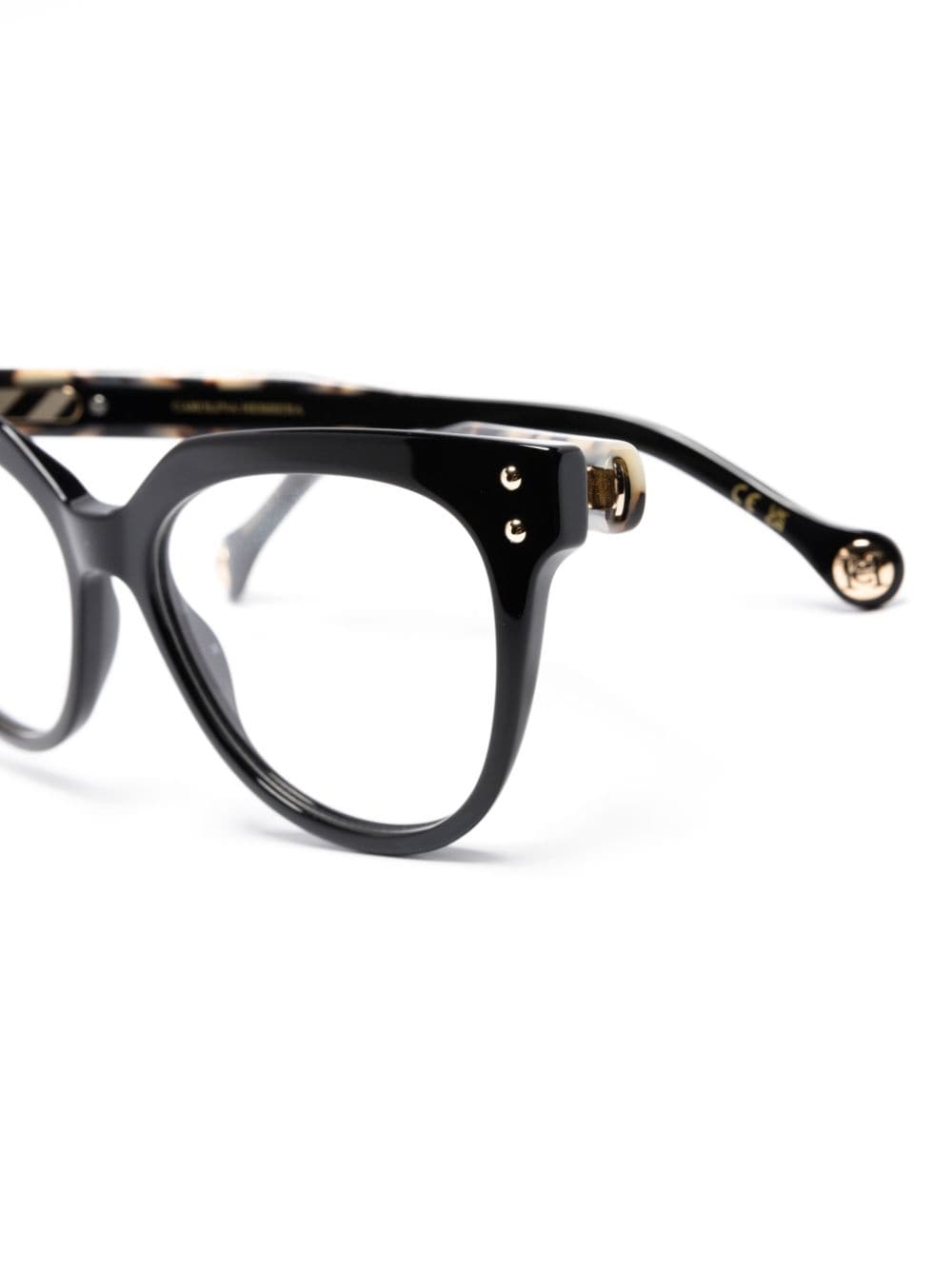 Shop Carolina Herrera Butterfly-frame Glasses In 黑色