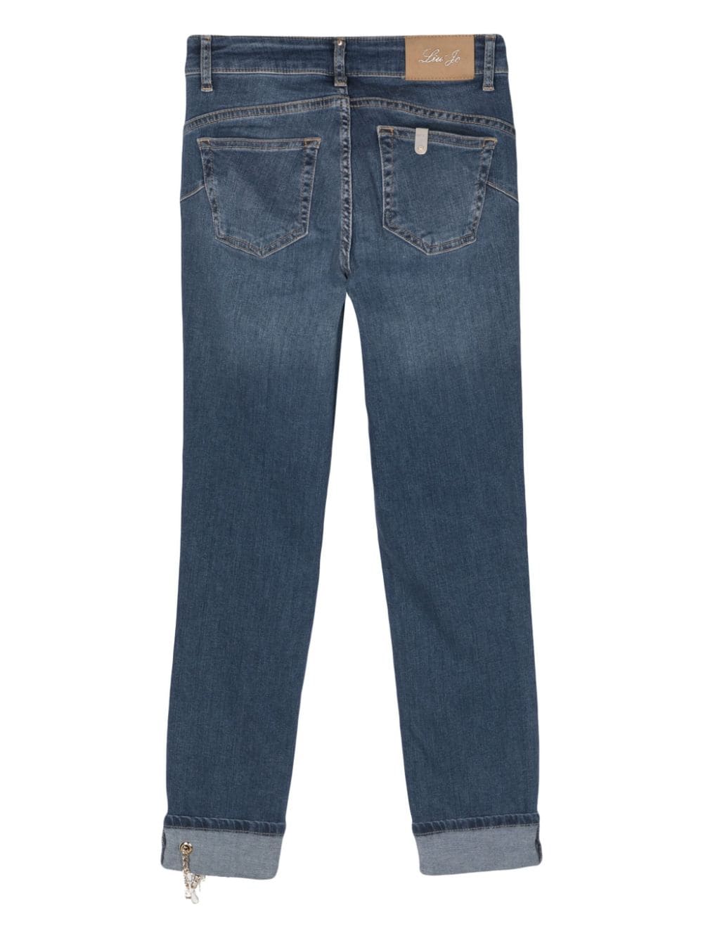 Shop Liu •jo Monroe Mid-rise Cropped Jeans In Blue