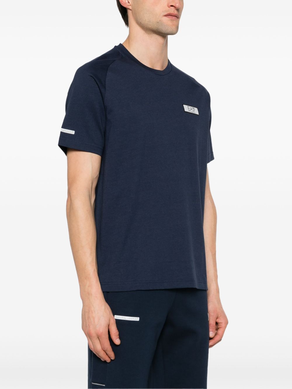 Ea7 Emporio Armani T-shirt met ronde hals Blauw