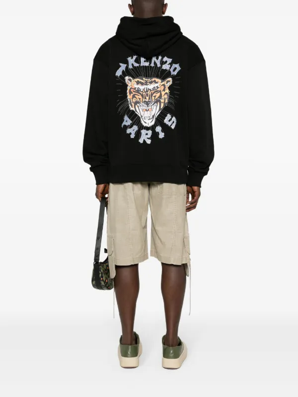 【送料&関税込】Kenzo Cotton Hoodie Kenzo Drawn Varsity Cotton Hoodie | Black | FARFETCH JO