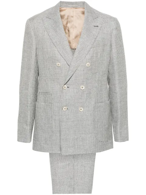 Brunello Cucinelli houndstooth double-breasted suit Men