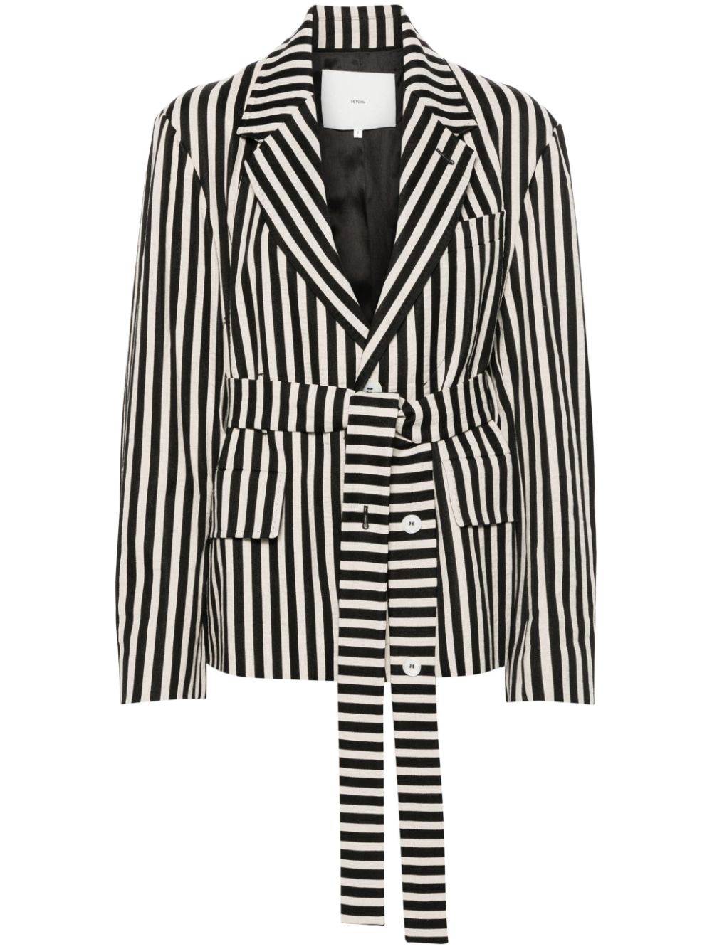 striped cotton-blend blazer