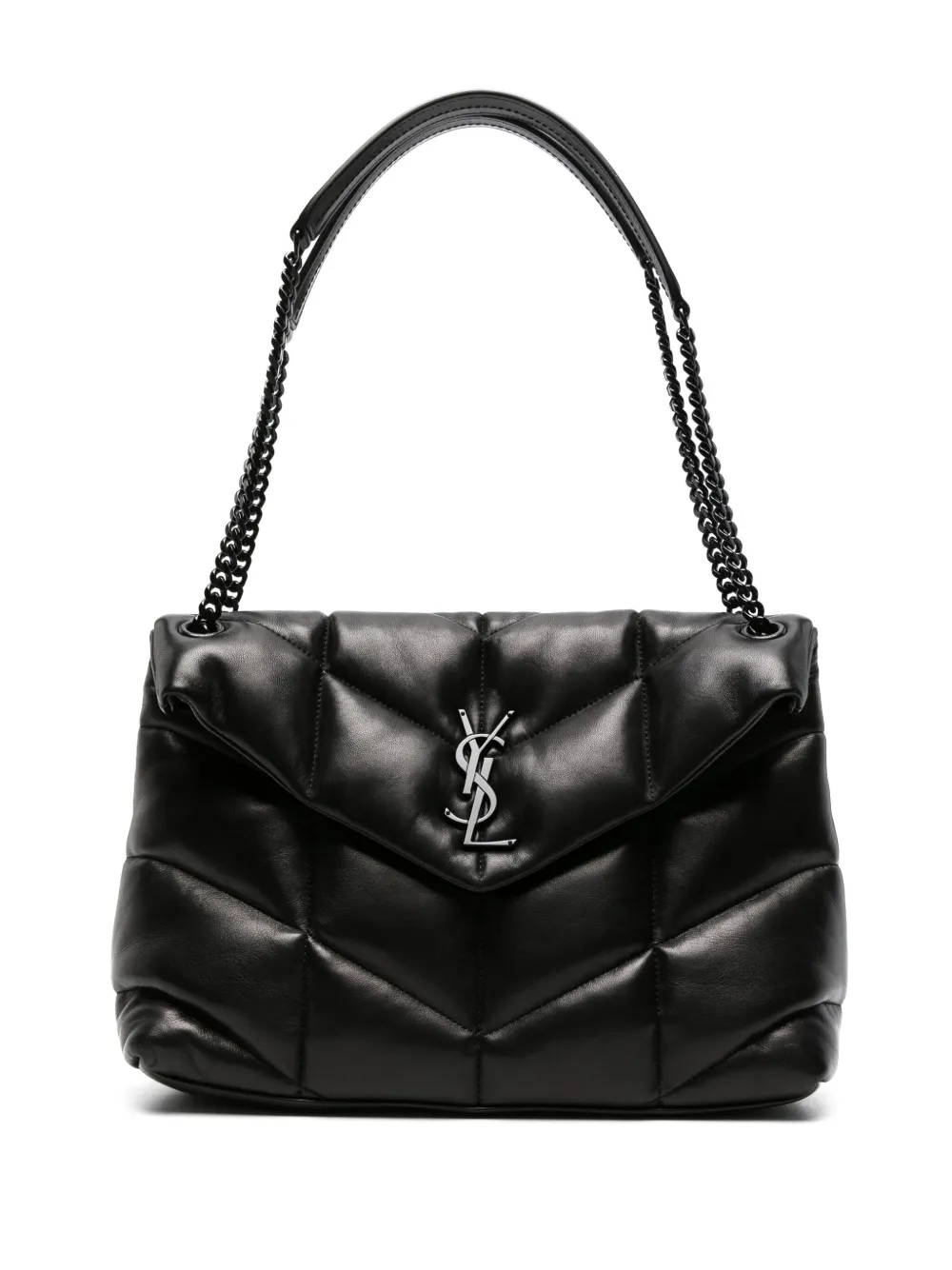 Pre-owned Saint Laurent Medium Puffer Shoulder Bag In Black