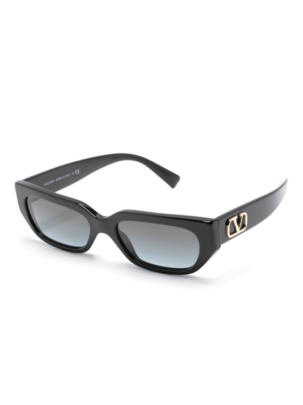 Pre-owned Valentino Garavani Vlogo Rectangle-frame Sunglasses In 黑色