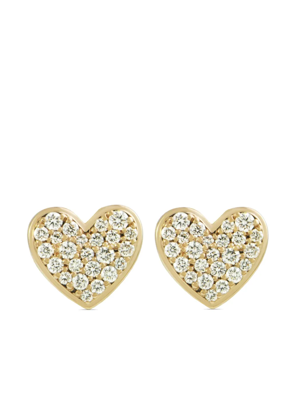 Alinka 18kt Yellow Gold Caviar Heart Diamond Earrings