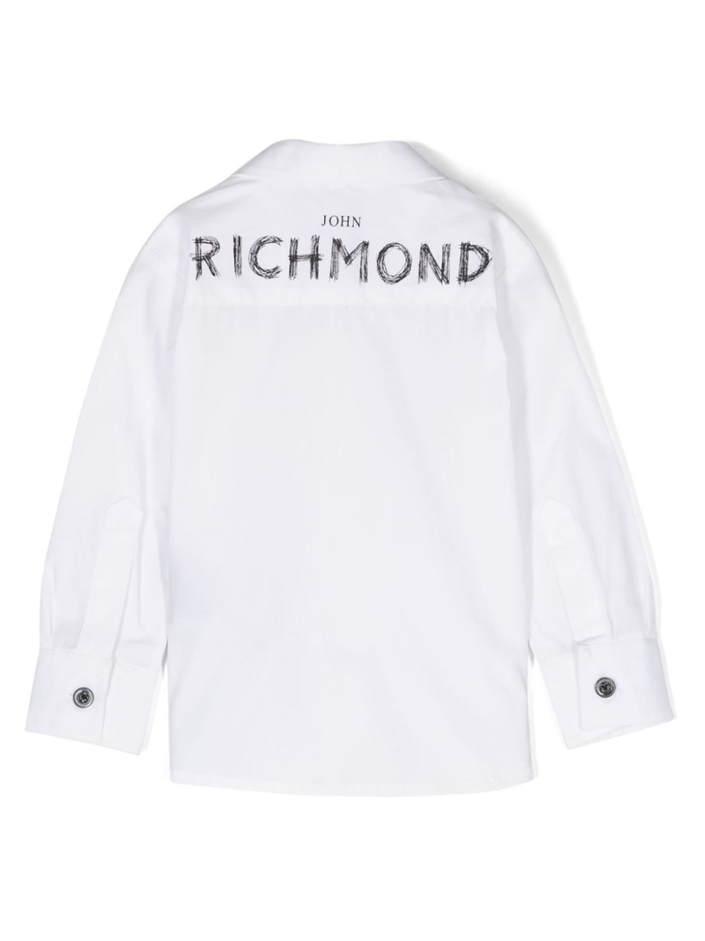 John Richmond Junior Katoenen shirt met logoprint - Wit
