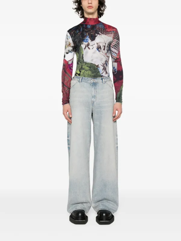 courreges ミッドライズ　ストレートジーンズ Courrèges ミッドライズ ストレートジーンズ | ブルー | FARFETCH JP