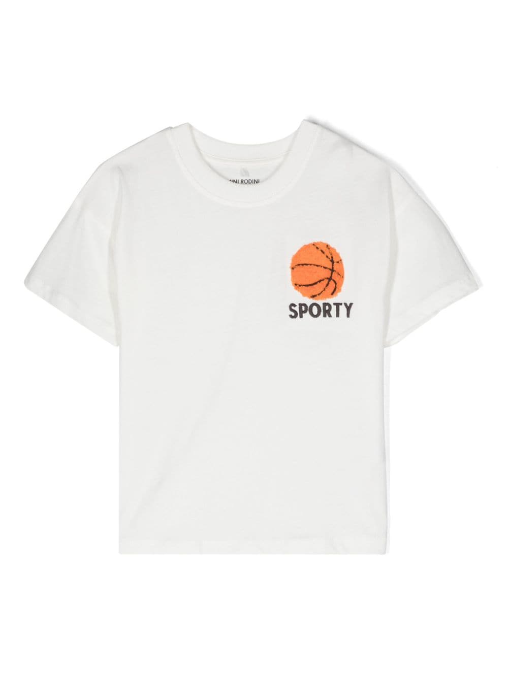 Mini Rodini Kids' Basketball Organic Cotton T-shirt In White