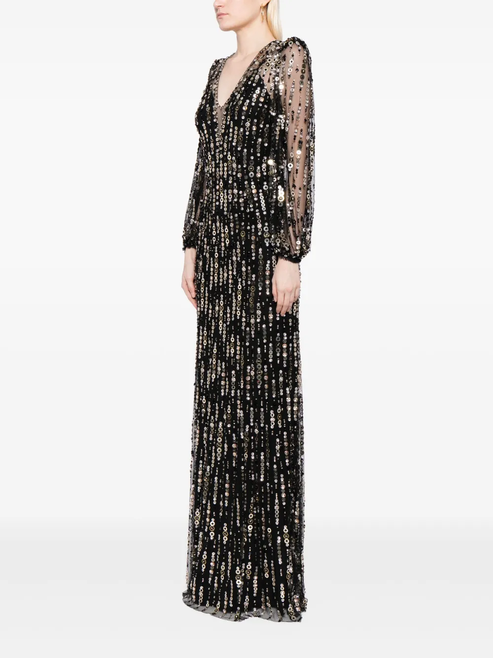 Jenny Packham Moondance sequin-embellished Gown | Black | FARFETCH