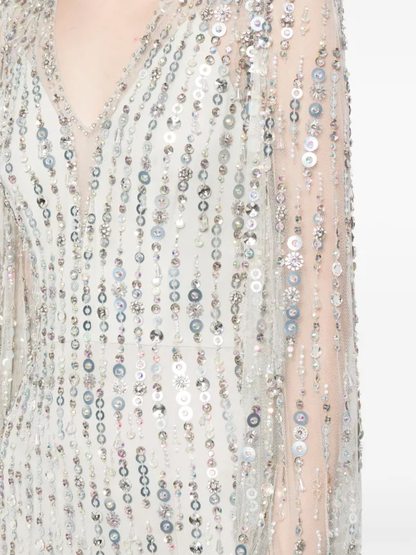 Jenny Packham Moondance sequin-embellished Gown | Grey Jenny Packham Moondance sequin-embellished Gown | Grey