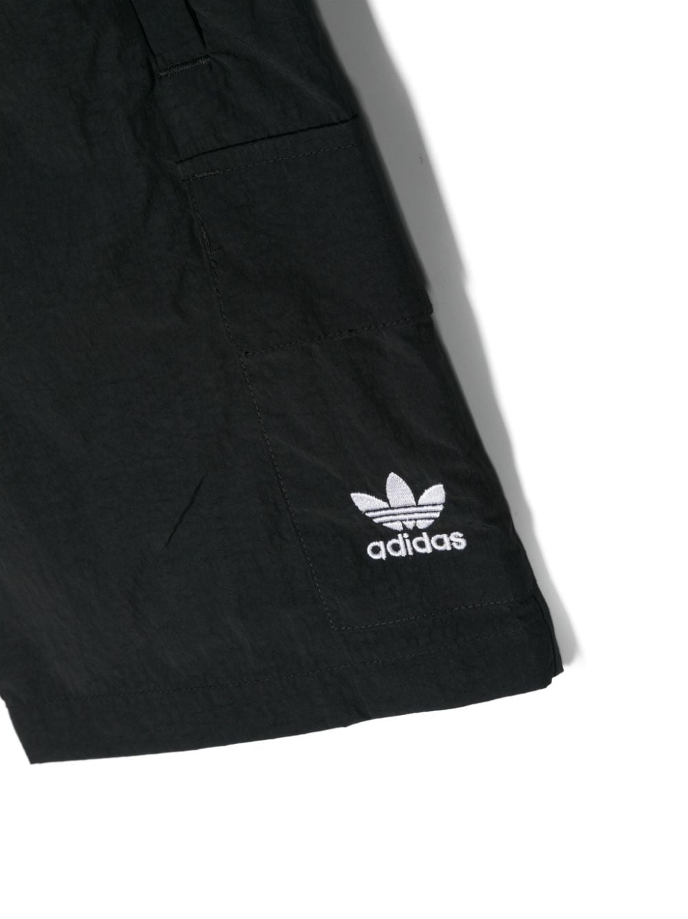 Shop Adidas Originals Trefoil Cargo Shorts In Black