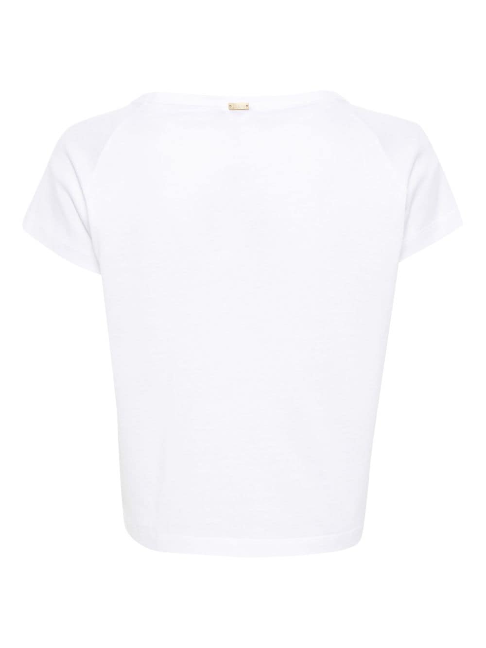 Shop Herno Corded-lace Cotton T-shirt In White