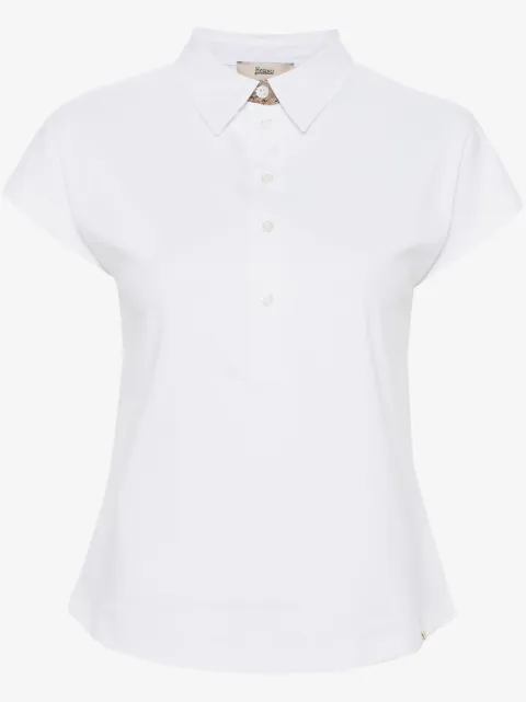 Herno logo-tape cotton polo top