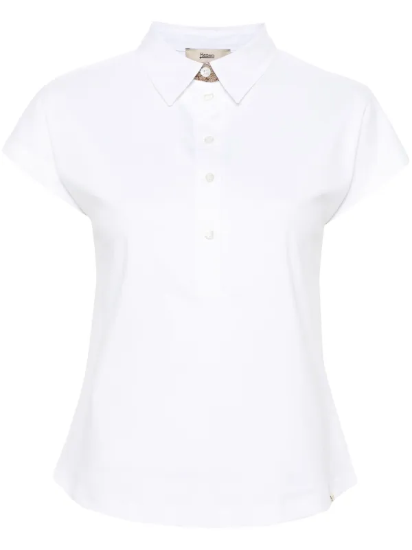 Herno logo-tape Cotton Polo Top White FARFETCH PH