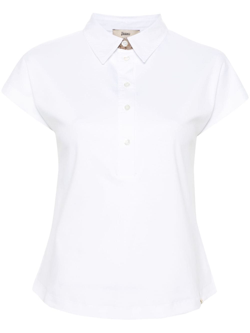 Shop Herno Logo-tape Cotton Polo Top In White