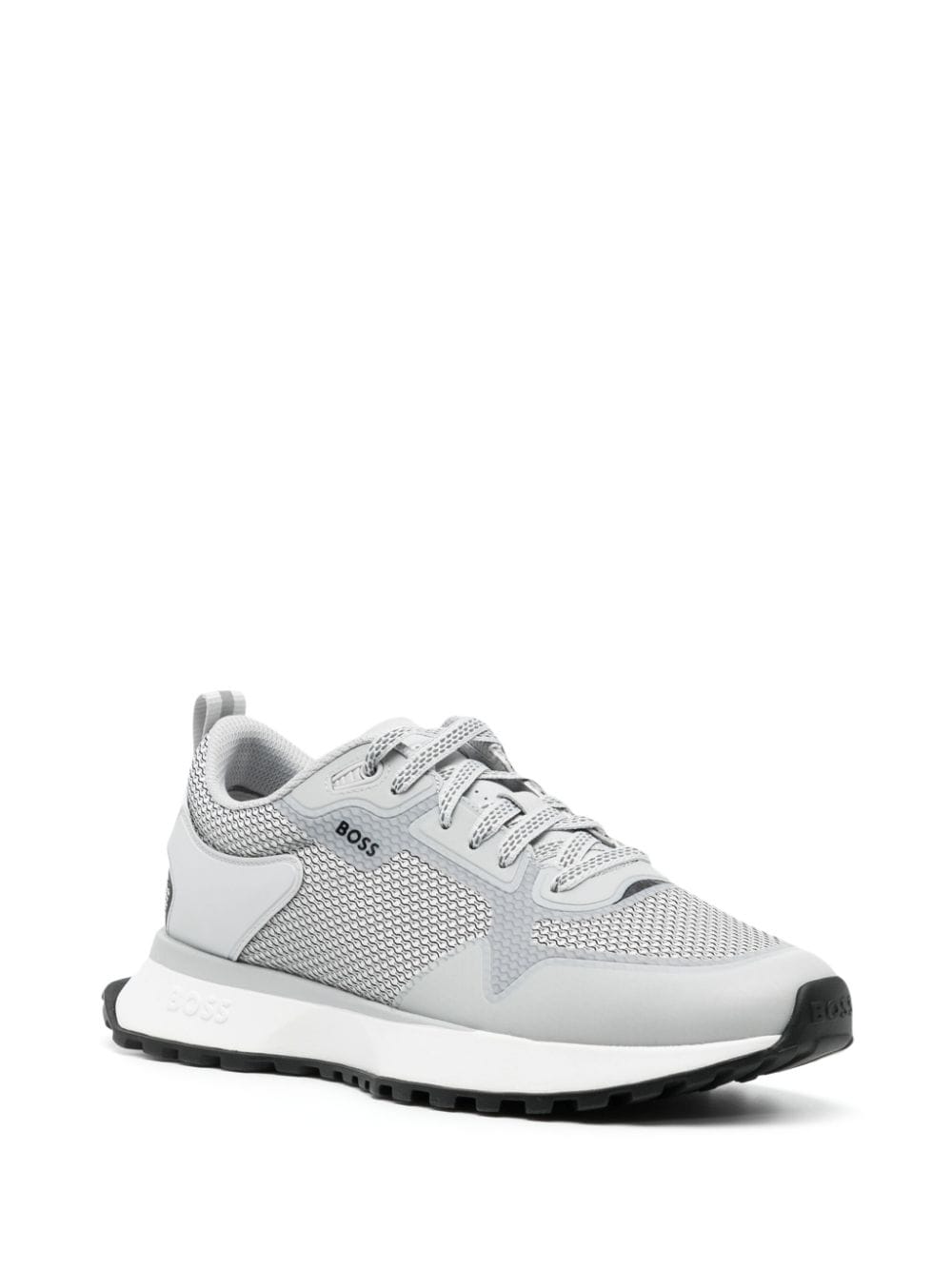 Shop Hugo Boss Jonah Textured Lace-up Sneakers In Grey