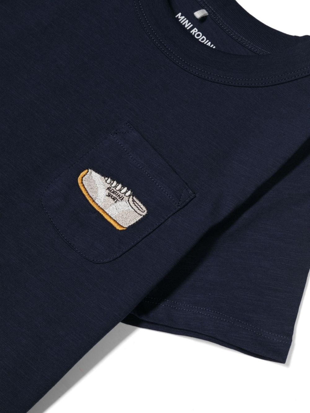 Shop Mini Rodini Logo-embroidered Cotton T-shirt In Blue